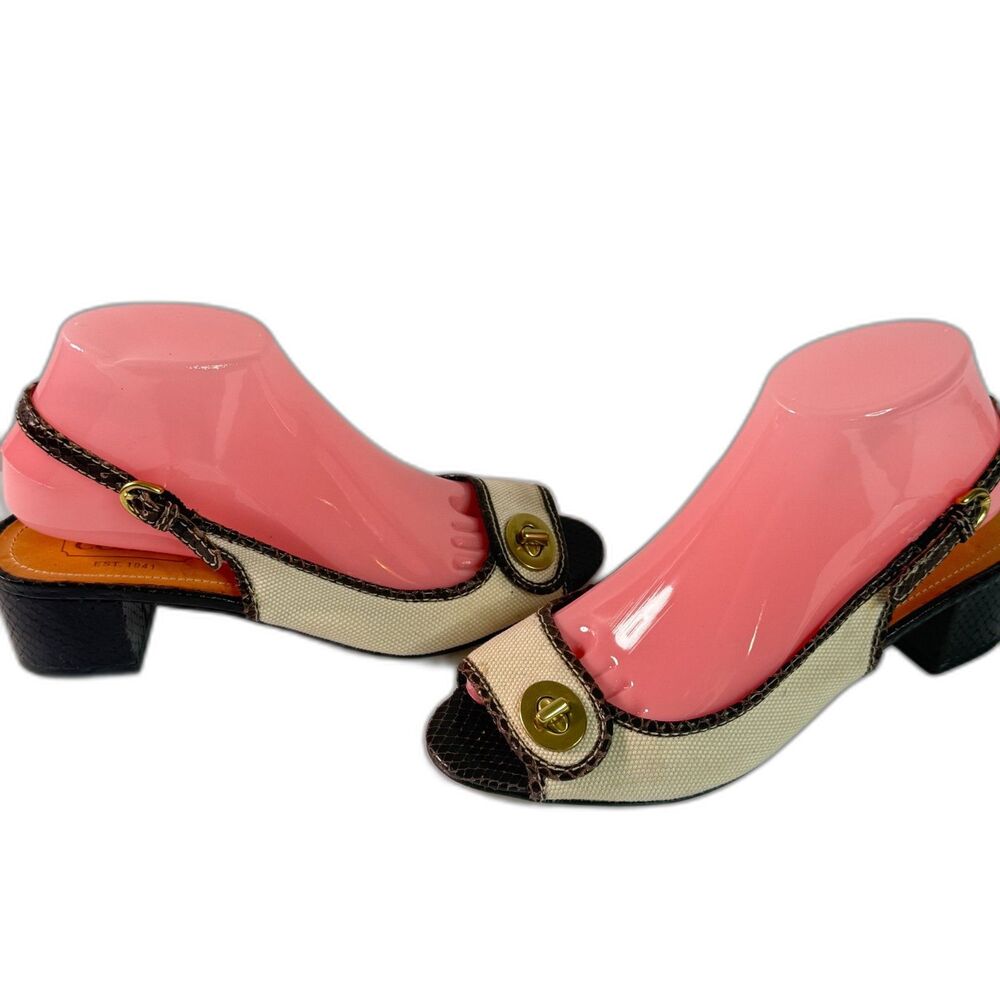 Vintage Deadstock Coach Jacques Snakeskin Sandal Slingbacks | Sz 7.5